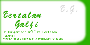 bertalan galfi business card